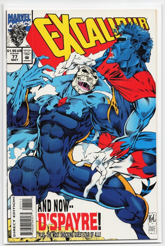 Excalibur #77 (Marvel Comics, 1994), raw, ungraded comic book — front cover