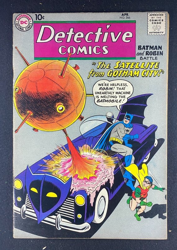 Detective Comics #266 (DC Comics, 1937), raw comic book in FN 6.0 condition — front cover