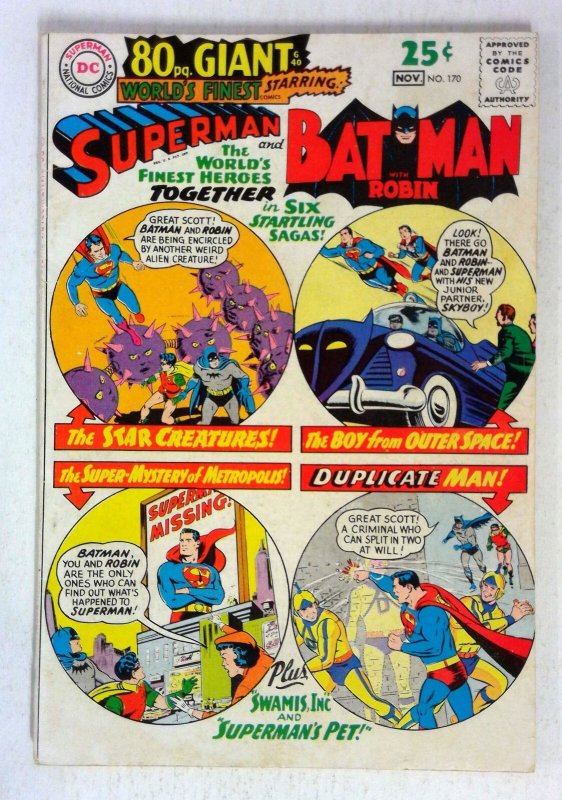 World's Finest Comics #170 (DC Comics, 1967), raw comic book in FN condition — front cover