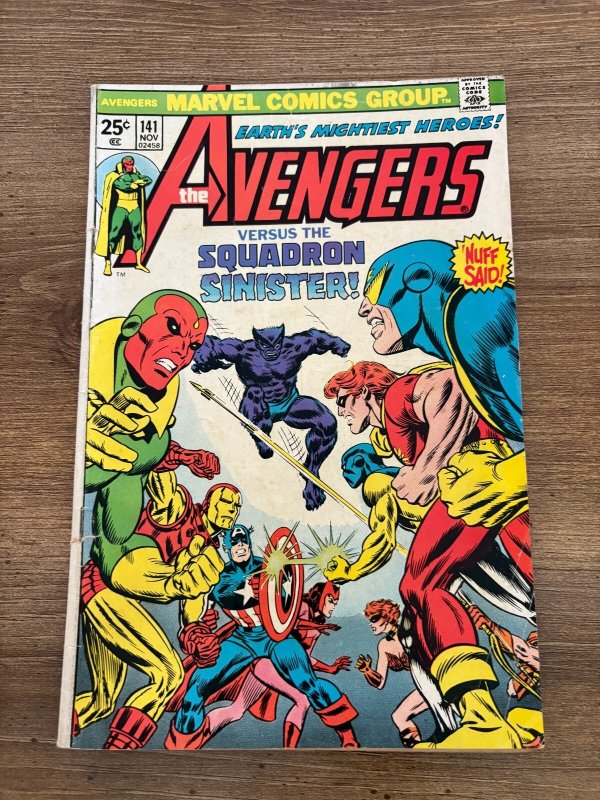 Avengers #141 (Marvel Comics), raw comic book in VG/FN condition — front cover