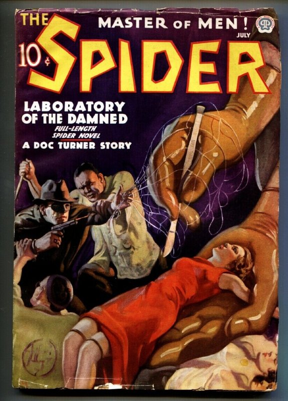 Spider July 1936-Lurid GGA Cover-Hero-Pulp Magazine (1936), raw, ungraded comic book — front cover