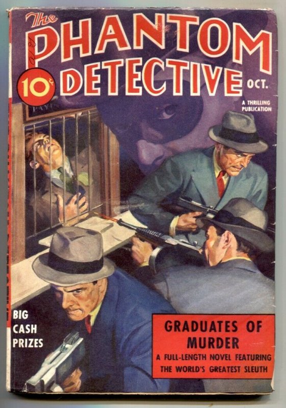 Phantom Detective Pulp October 1938- Graduates of Murder (Standard Magazines, 1938), raw, ungraded comic book — front cover