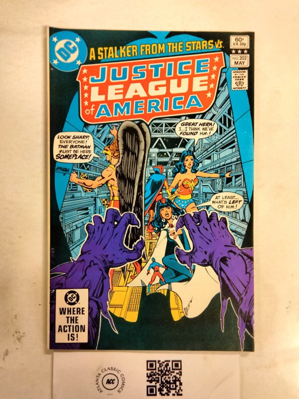 Justice League of America #202 (DC Comics, 1982), raw comic book in NM condition — front cover