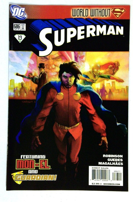 Superman #686 (DC Comics, 2009), raw comic book in NM- condition — front cover