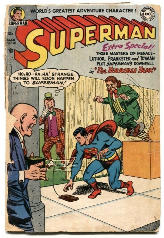 Superman #88-1954-Golden AGE DC- Luthor- low Grade (DC Comics, 1954), raw, ungraded comic book — front cover