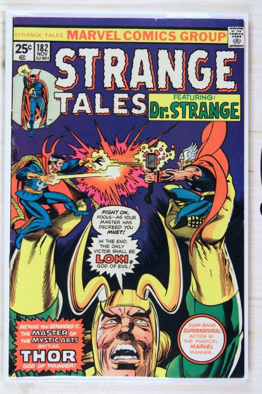 Strange Tales #182 (Marvel Comics, 1975), raw comic book in VF- 7.5 condition — front cover