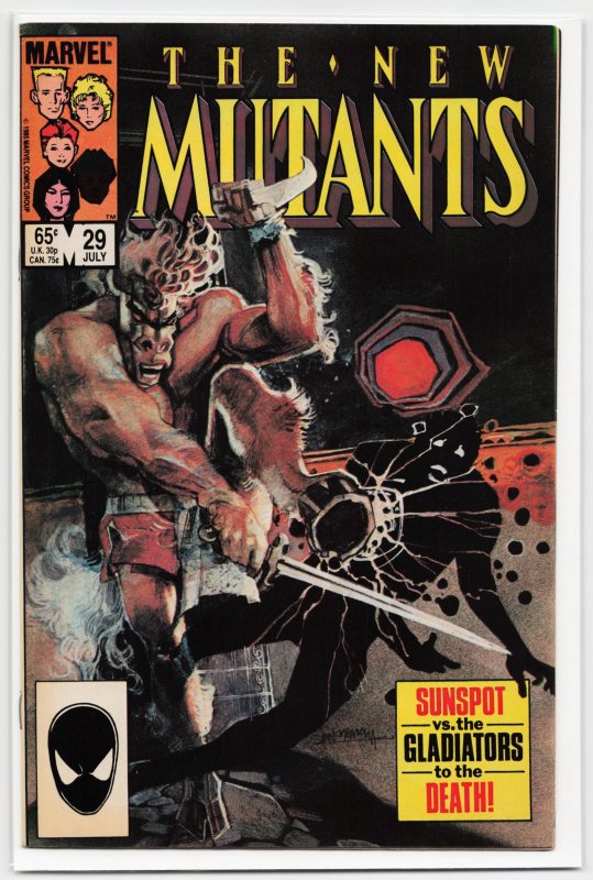 The New Mutants #29 (Marvel Comics, 1985), raw, ungraded comic book — front cover