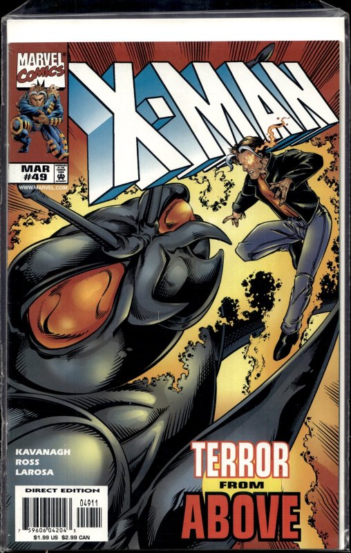 X-Man #49 (1999), raw, ungraded comic book — front cover