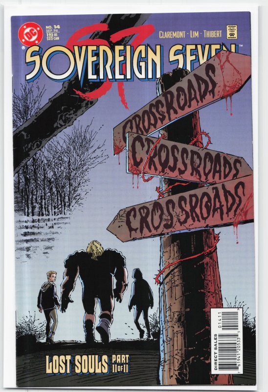 Sovereign Seven #14 (DC Comics, 1996), raw, ungraded comic book — front cover