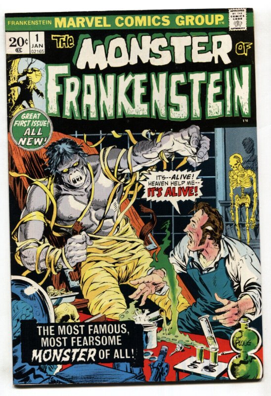 Monster of Frankenstein #1 (Marvel Comics, 1973), raw comic book in VF+ condition — front cover