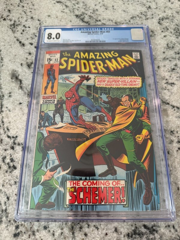 Amazing Spider-Man #83 (Marvel Comics), CGC 8.0 graded comic book, Universal Blue label — front cover in its holder