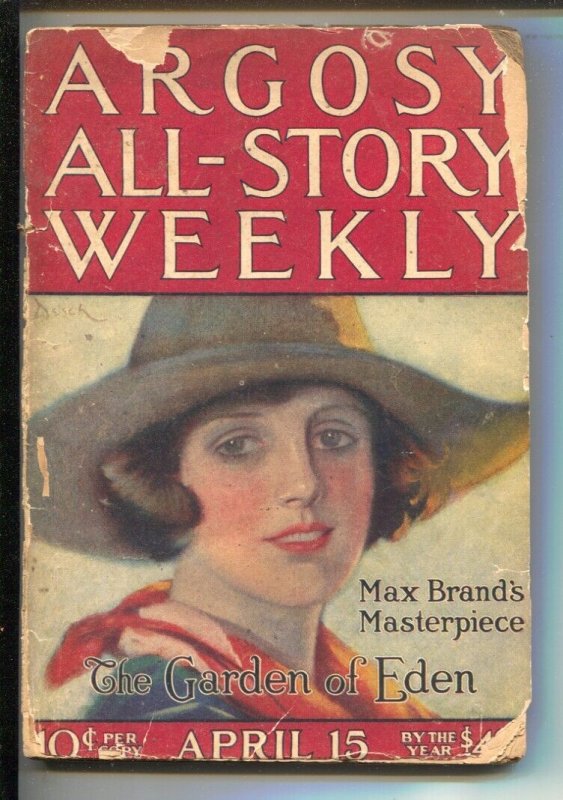 Pulp: Argosy All-Story Weekly 4/15/1922-"Garden of Eden" Part 1 by Max Brand..., raw, ungraded comic book — front cover