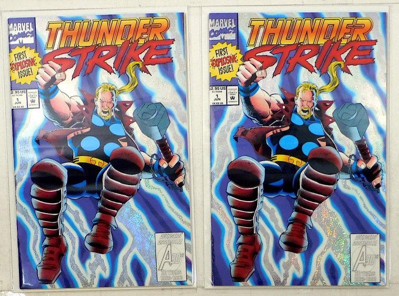 ThunderStrike Lot of 2 #1 x2 (1993) Marvel Comics 1st Print Comic Books (Marvel Comics, 1993), raw, ungraded comic book — front cover