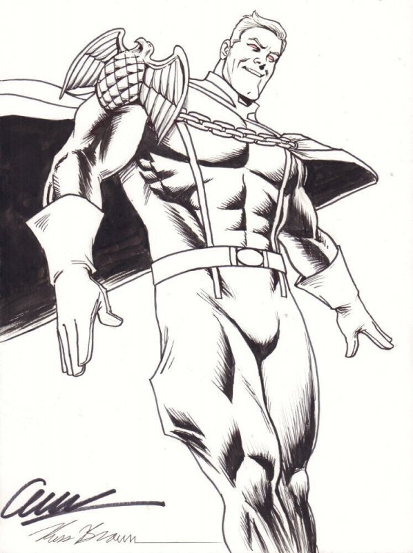 Homelander from the Boys Commission art by Russ Braun & Signed by Garth Ennis, raw, ungraded comic book — front cover