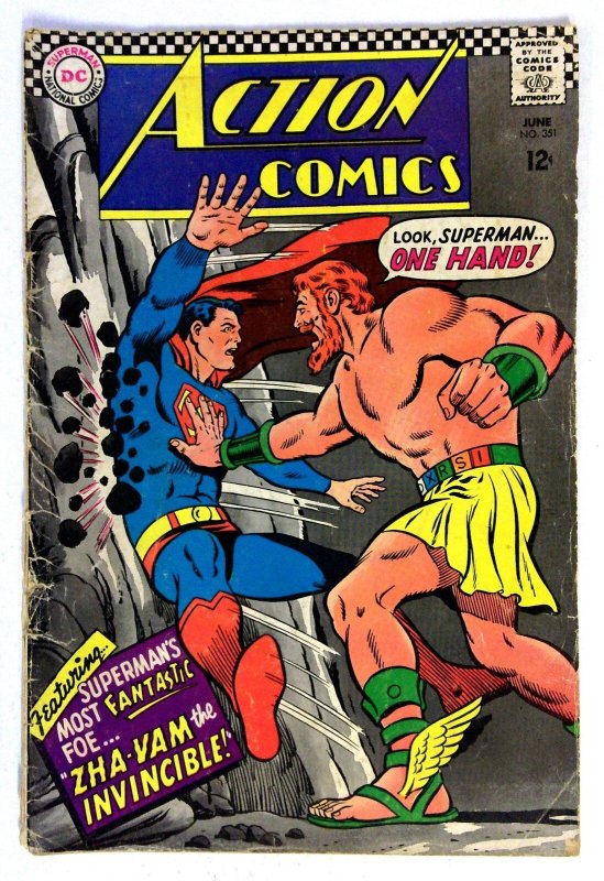 Action Comics #351 (DC Comics, 1967), raw comic book in VG condition — front cover