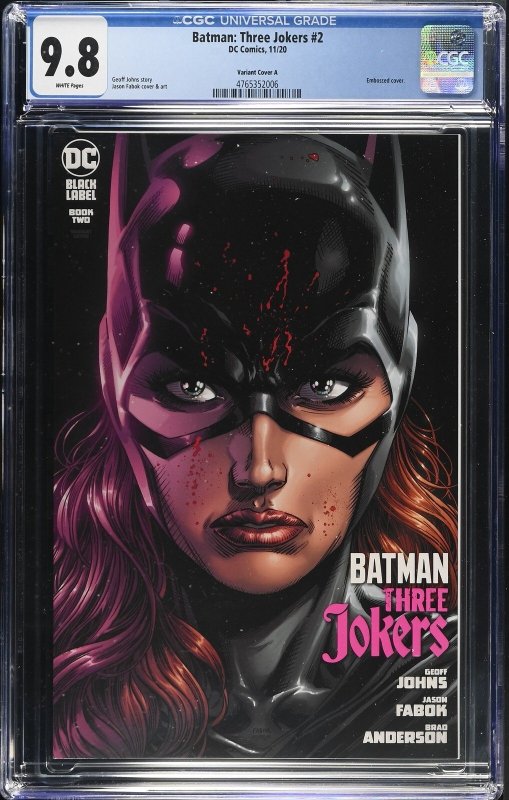 Batman: Three Jokers #2 (DC Comics, 2020), CGC 9.8 graded comic book, Universal Blue label — front cover in its holder