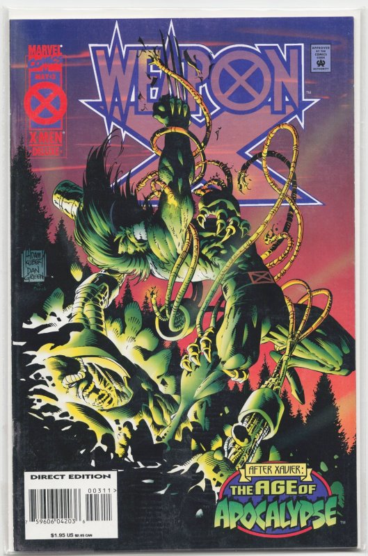 Weapon X #3 (Marvel Comics, 1995), raw, ungraded comic book — front cover