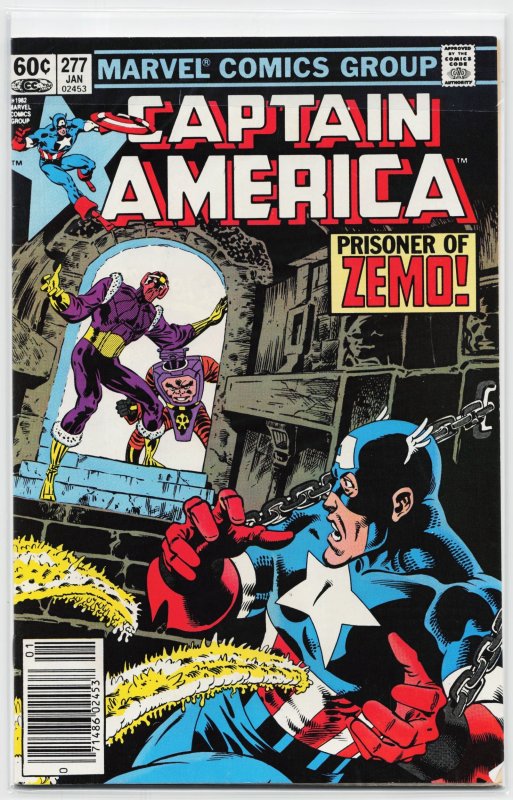 Captain America #277 (Marvel Comics, 1983), raw, ungraded comic book — front cover