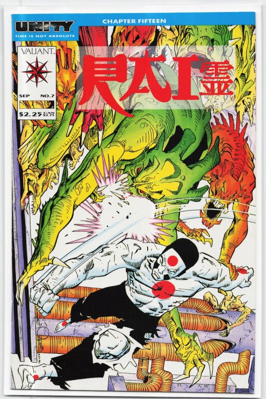 Rai #7 (Valiant Comics, 1992), raw, ungraded comic book — front cover