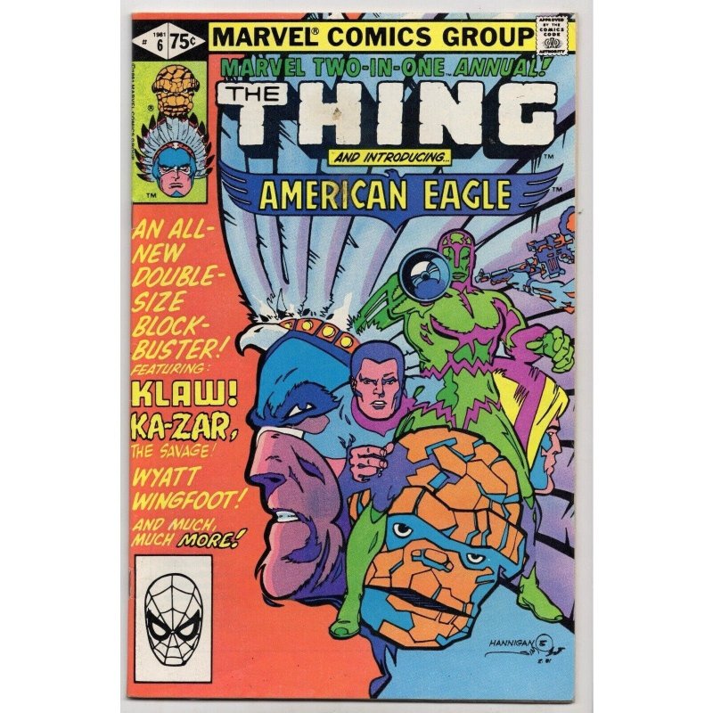 Two-in-One Annual #6 (Marvel Comics, 1981), raw comic book in FN 6.0 condition — front cover