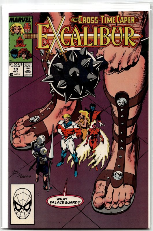 Excalibur #13 (Marvel Comics, 1989), raw, ungraded comic book — front cover