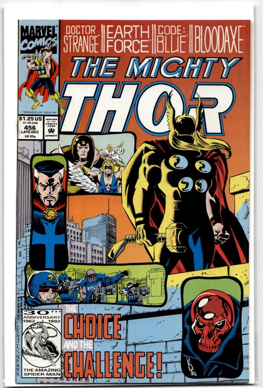 The Mighty Thor #456 (Marvel Comics, 1992), raw, ungraded comic book — front cover