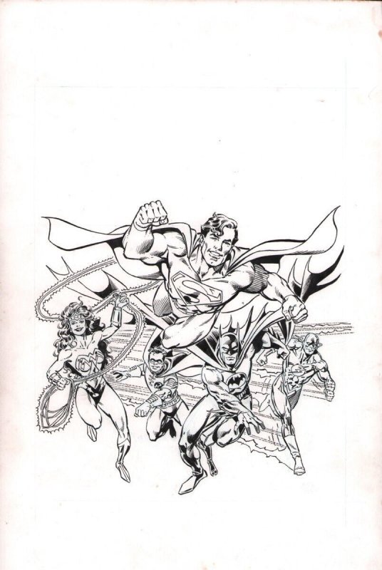DC Justice League Merchandise Art - by Paul Ryan (DC Comics), raw, ungraded comic book — front cover