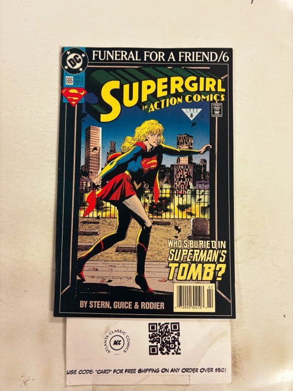 Superman in Action Comics #686 (DC Comics), raw comic book in NM condition — front cover
