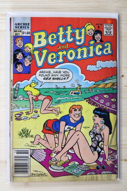 Betty and Veronica #44 (Archie Comics, 1991), raw comic book in VG+ 4.5 condition — front cover