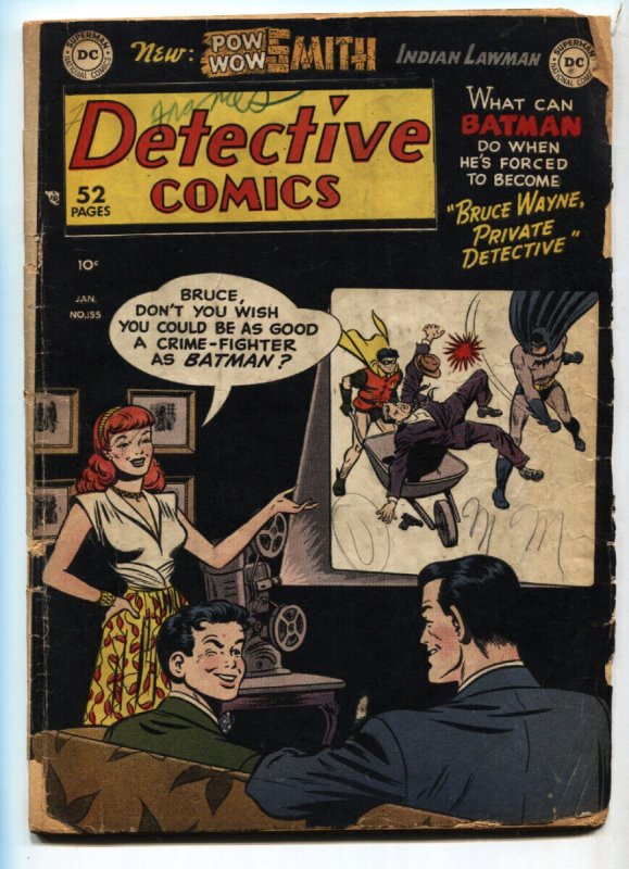 Detective Comics #155 (DC Comics, 1950), raw, ungraded comic book — front cover