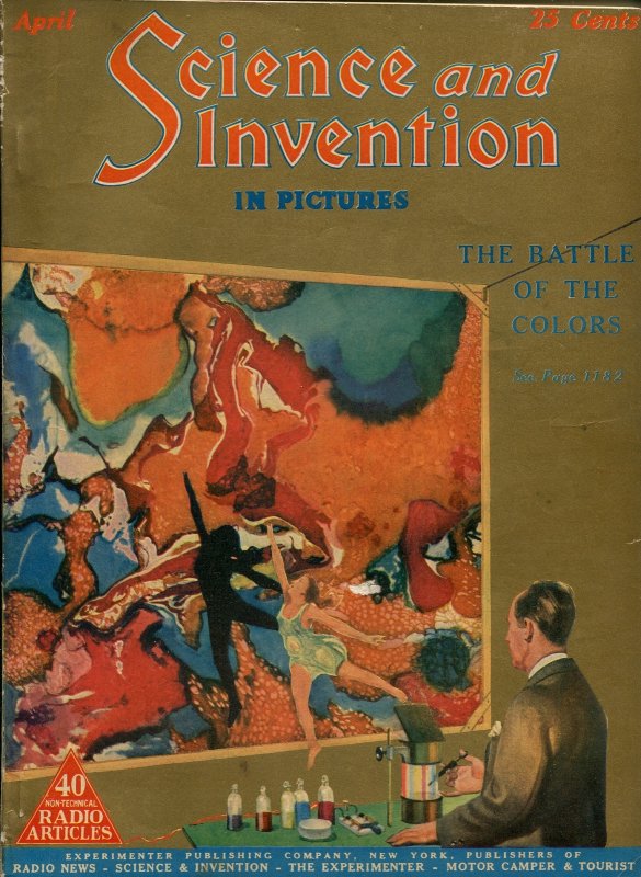 Pulp: Science and Invention 04/1925-Gernsback-Dr Hackensaw-Gold Tone-Pulp-Sc..., raw, ungraded comic book — front cover