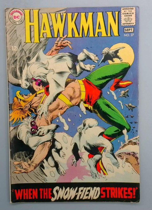 Hawkman #27 (DC Comics, 1968), raw comic book in VG+ condition — front cover