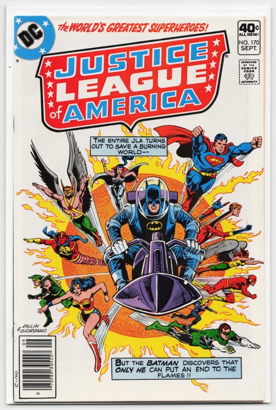 Justice League of America #170 (DC Comics, 1979), raw, ungraded comic book — front cover