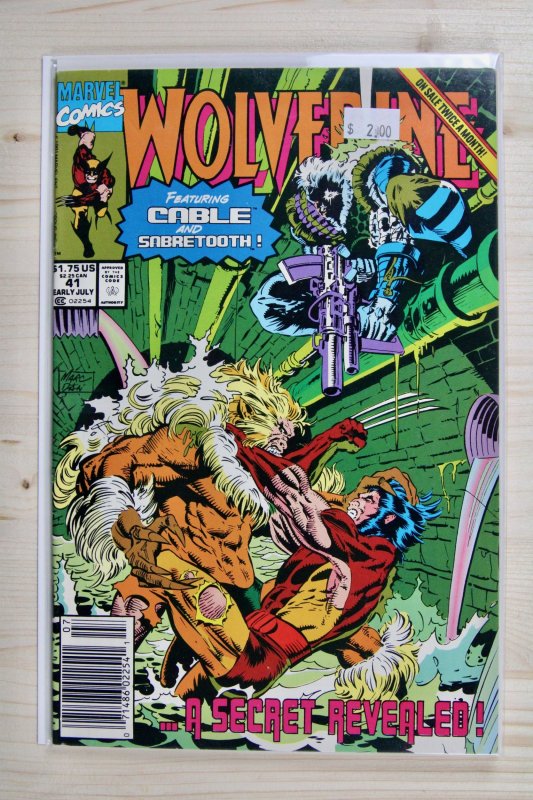 Wolverine #41 (Marvel Comics, 1991), raw comic book in NM 9.4 condition — front cover