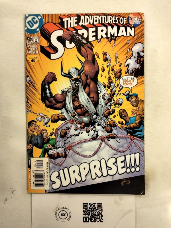 The Adventures of Superman #584 (DC Comics), raw comic book in NM condition — front cover