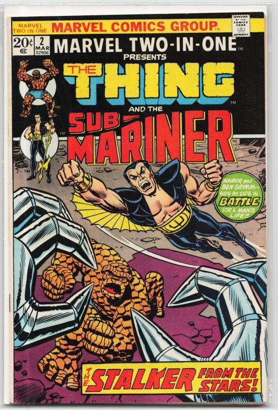 Marvel Two-in-One #2 (Marvel Comics, 1974), raw, ungraded comic book — front cover