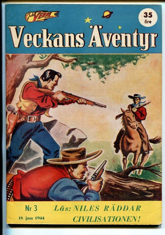 Jules Verne Veckans Aventyr Vol 5 #3 (1944), raw comic book in VF condition — front cover