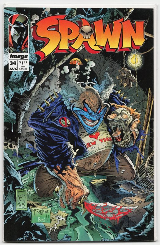Spawn #34 (Image Comics, 1995), raw, ungraded comic book — front cover