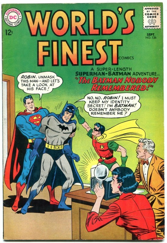 Worlds Finest #136 (DC Comics, 1962), raw comic book in VG/FN condition — front cover