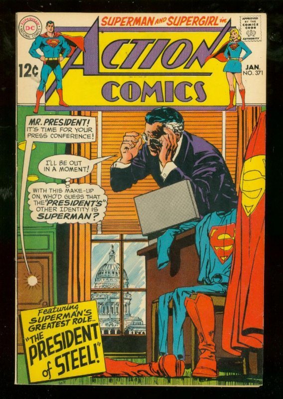 Action Comics #371 (DC Comics, 1969), raw comic book in VF+ condition — front cover