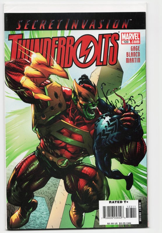 Thunderbolts #123 (Marvel Comics, 2008), raw, ungraded comic book — front cover