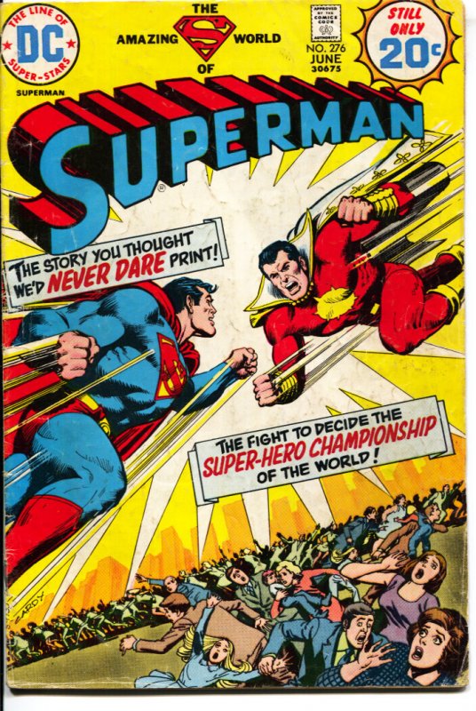 Superman #276 (DC Comics, 1974), raw comic book in VG condition — front cover