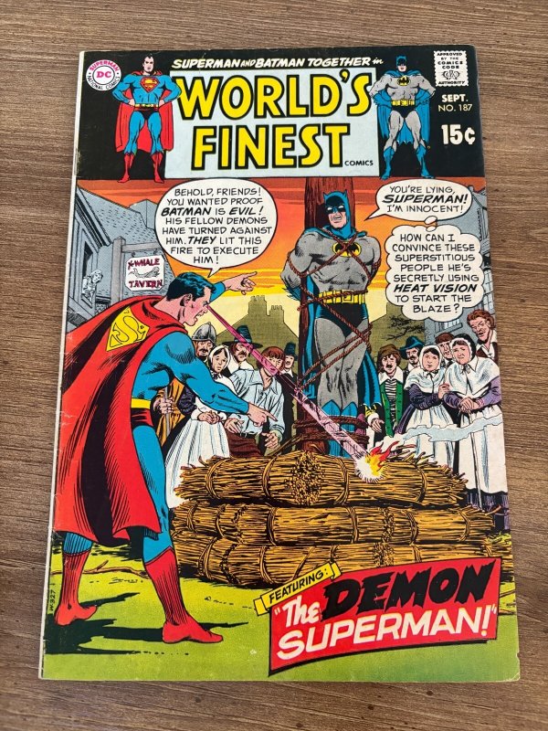 World's Finest Comics #187 (DC Comics), raw comic book in VF condition — front cover