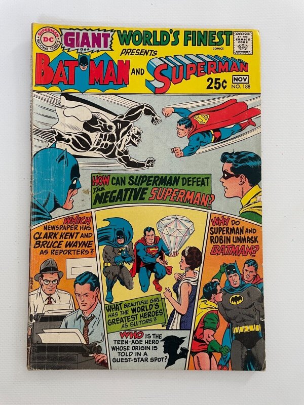 World's Finest Comics #188 (DC Comics), raw comic book in VG/FN condition — front cover