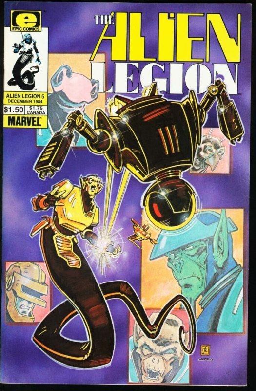 Alien Legion #5 (Marvel Comics), raw comic book in NM condition — front cover