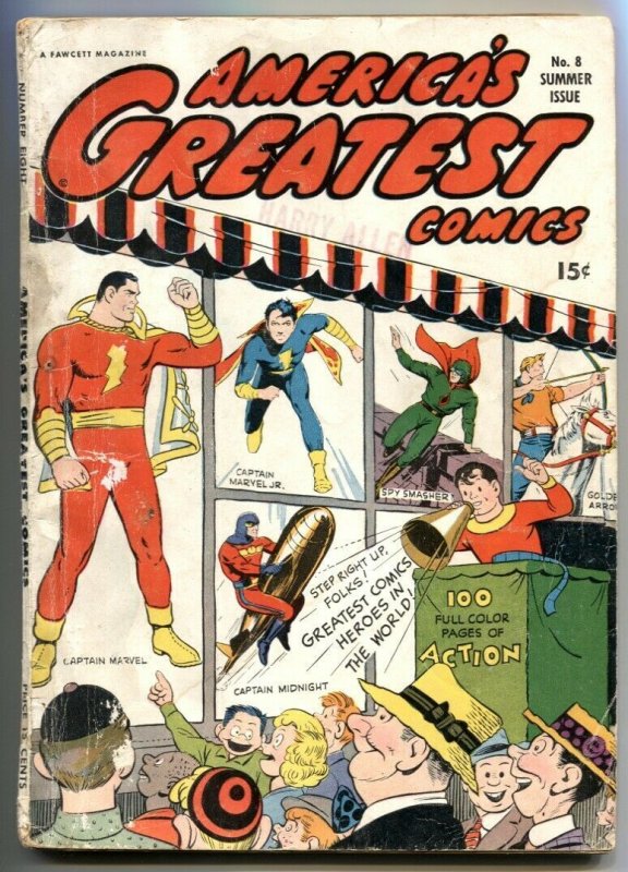 America's Greatest Comics #8 (1943), raw comic book in VG condition — front cover