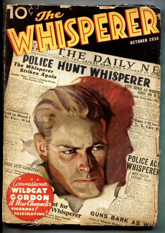 Whisperer #1 (Street and Smith, 1936), raw, ungraded comic book — front cover