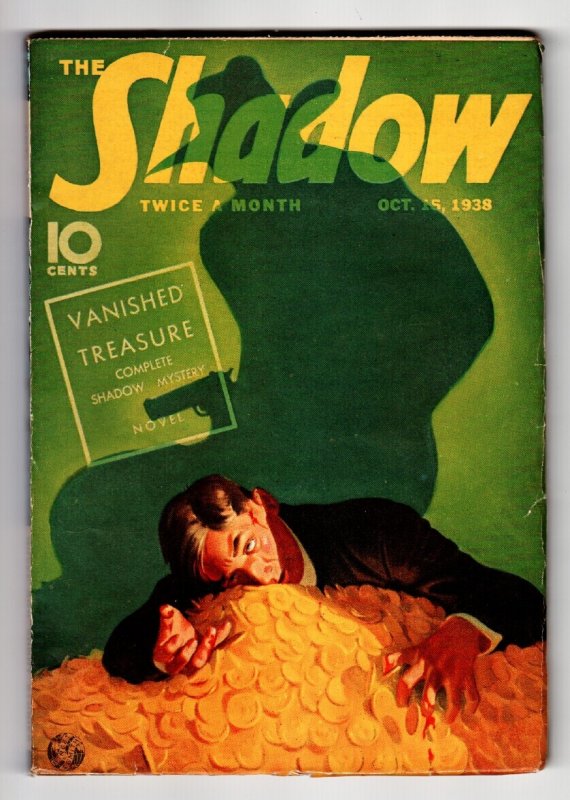 Pulp: Shadow 1938 Nov 15 -High Grade- Street AND Smith-Rare Pulp VF- (1938), raw comic book in VF- condition — front cover