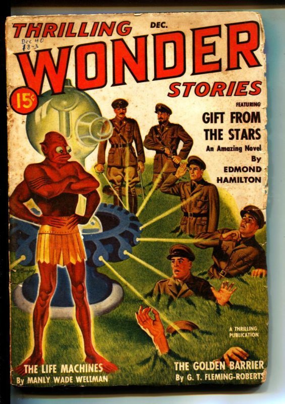 Pulp: Thrilling Wonder Stories-Pulps-12/1940-Manly Wade Wellman, raw, ungraded comic book — front cover
