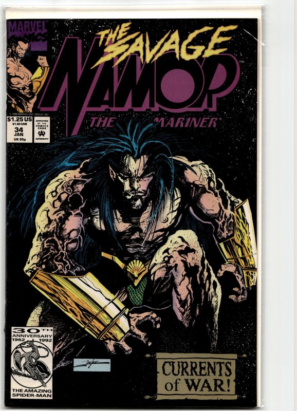 Namor, the Sub-Mariner #34 (Marvel Comics, 1993), raw, ungraded comic book — front cover